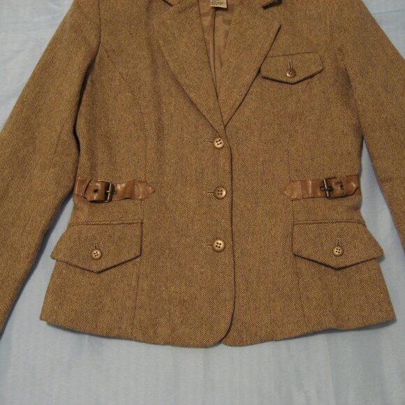 Vintage Classic Together Wool Blend Blazer Jacket, Tan Brown, Size 4 Small - Picture 2 of 6